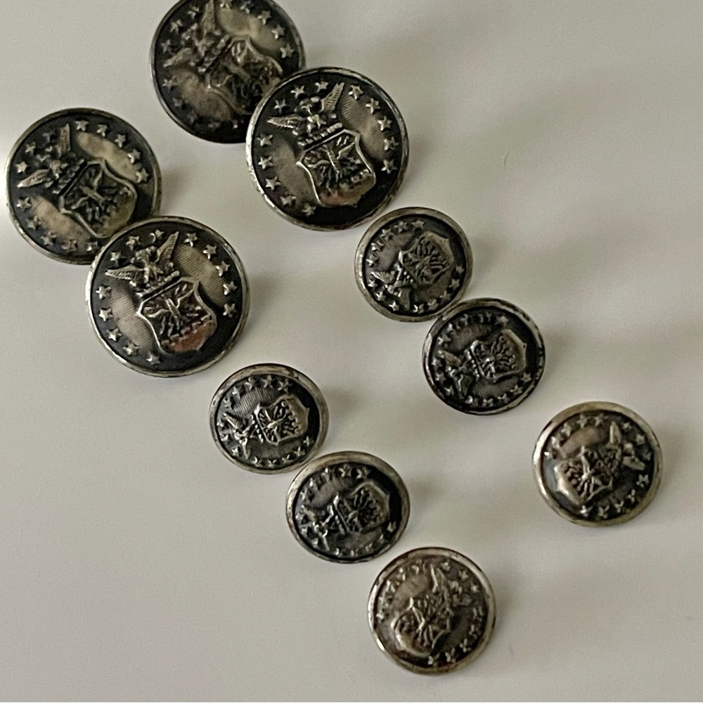 10 Vintage US Air Force Uniform Buttons Mikasa Factory Tokyo